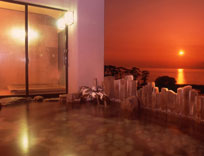 駿河湾と夕景を一望できる大浴場露天風呂