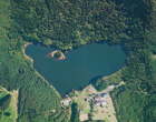 上空から見るとハート型の北竜湖